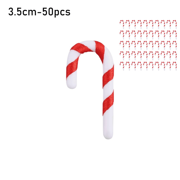 50 kpl Christmas Candy Cane Xmas Tree Decor 3cm 3cm 3cm