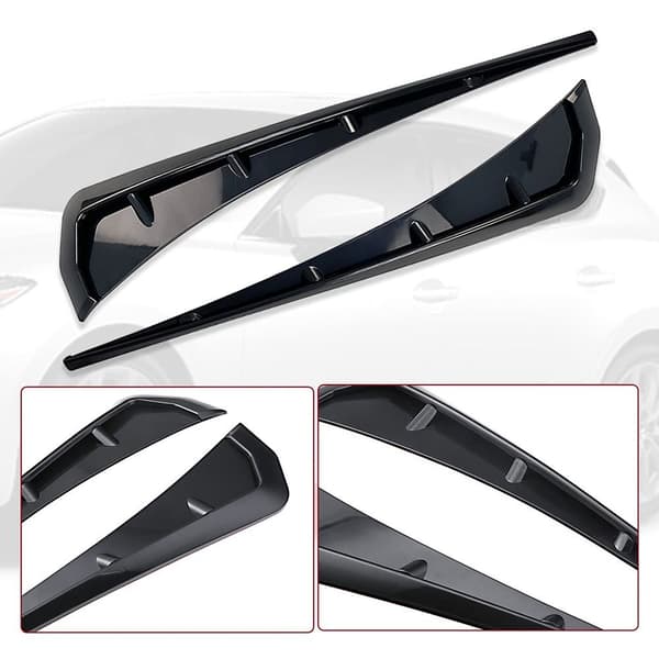 2 STK Bilskærm Sideventiler ABS GLANS SORT GLANS SORT Glossy Black