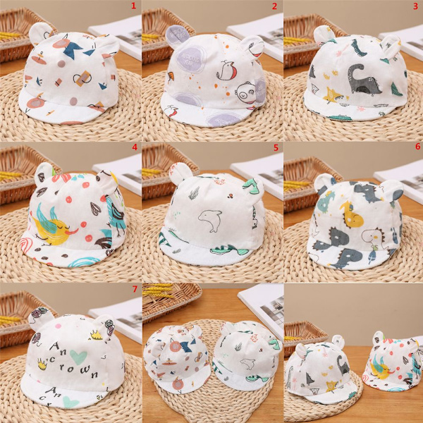 Tecknad printed baby cap
