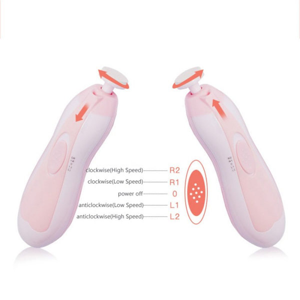 USB Opladning Elektrisk Negleklipper Baby Manicure pink