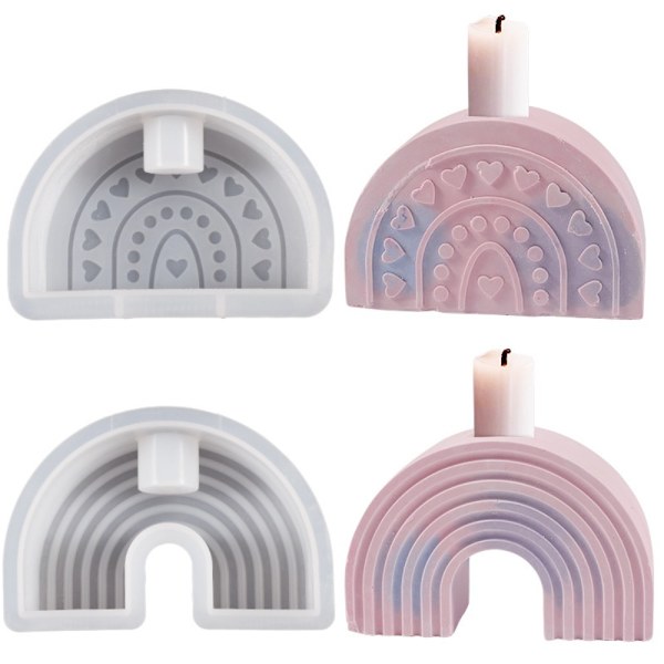Rainbow Arch Lysestage Form Gips Cement Form 2 2 2