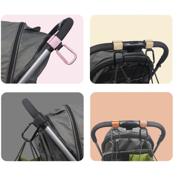 2st Baby Cart Bag Organizer Krokar GRÅ 2ST 2ST Grey 2Pcs-2Pcs