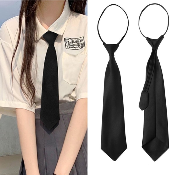 Uniform sort slips jakkesæt med lynlås Slips D D D