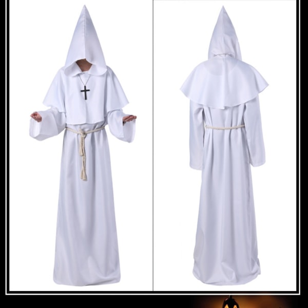 Monk Robes Halloween-kostymer HVIT L white L