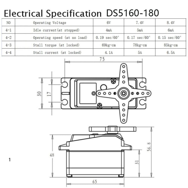 Digital Servo Servo Motor DS5180-180 DS5180-180 DS5180-180