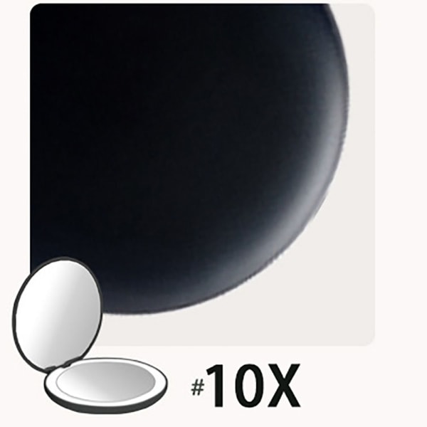 Led Sminkspegel Kompaktspegel SVART 10X 10X BLACK 10X-10X