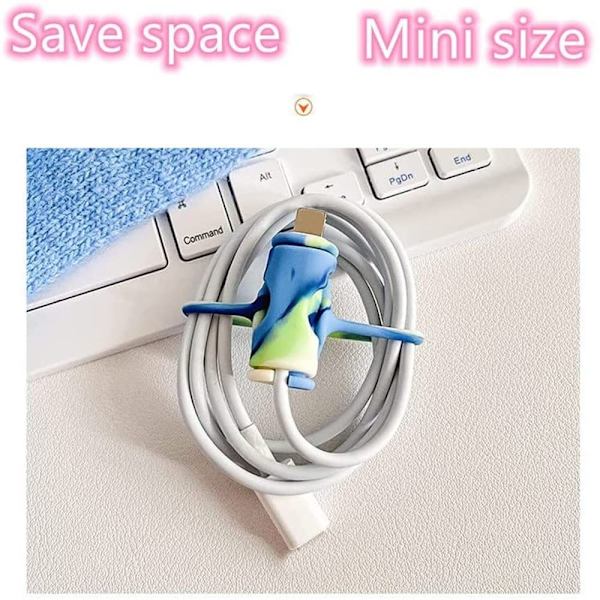 Data Cable Protector Silikon Data Cable Winder MØRKE GRØNN MØRK Dark Green