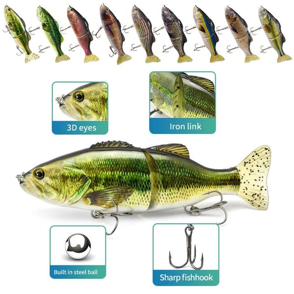 2-osaiset Minnow Baits -kalakoukut D D D