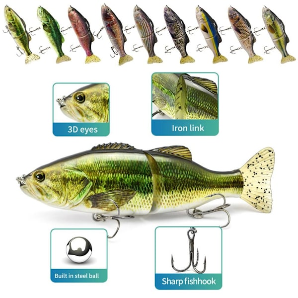 2 Seksjon Minnow Baits Fiskekroker E E E