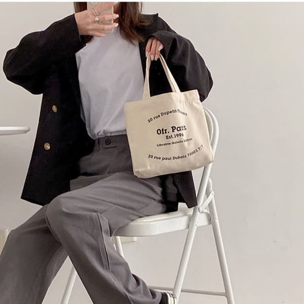 Canvas Bag Mini Handväska Print Lunchväskor