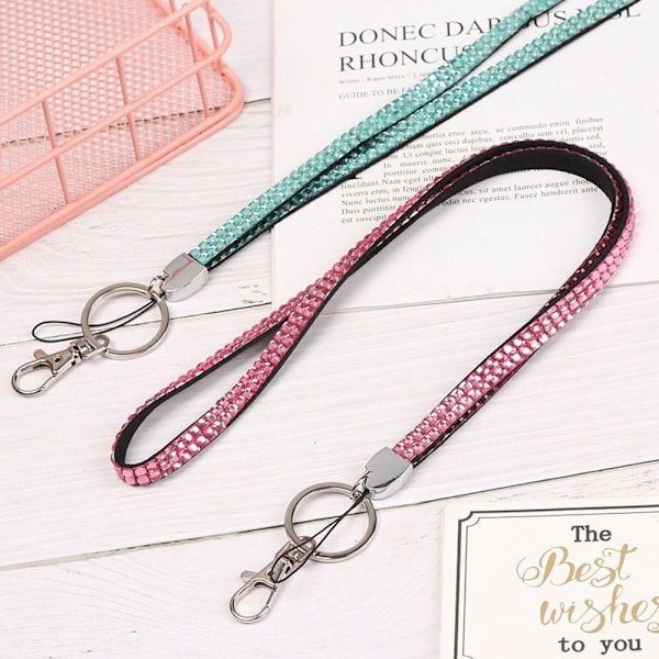 Bling Crystal Lanyard Rhinestone ID Lanyard HVID white
