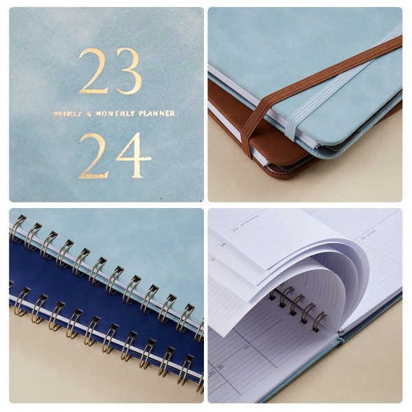 2024 Agenda Book Diary Weekly Planner VAALEENSININEN Light Blue