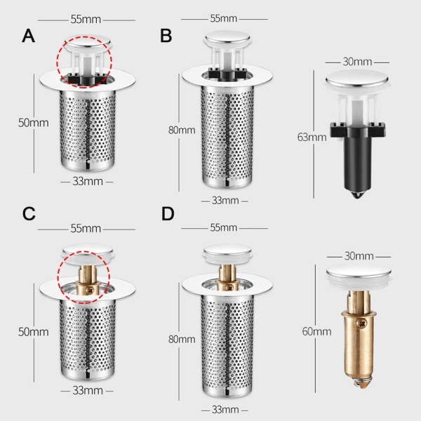 Golvavloppsfilter Mesh Pop Up Avloppsfilter CC C