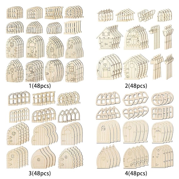 48/64 kpl Miniature Fairy Door Tonttutalon portti 1 (64 KPL) 1 (64 KPL) 1(64pcs)