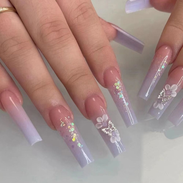 24 stk Fake Nails Long French W478 W478 W478
