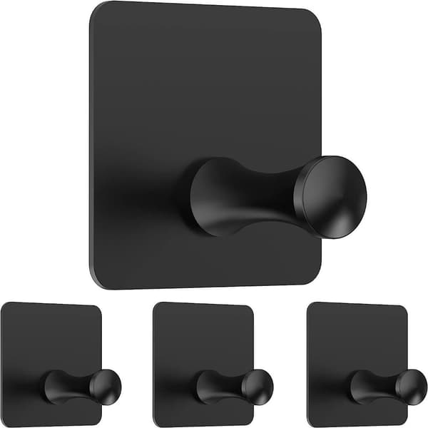 4 Stk Håndklædekroge Sticky Hooks SORT SORT Black