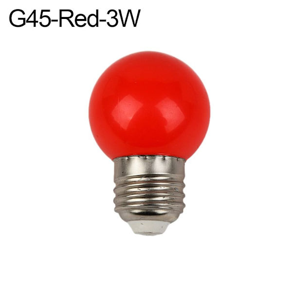 Led Farverig G45-RED-3W G45-RED-3W G45-Red-3W