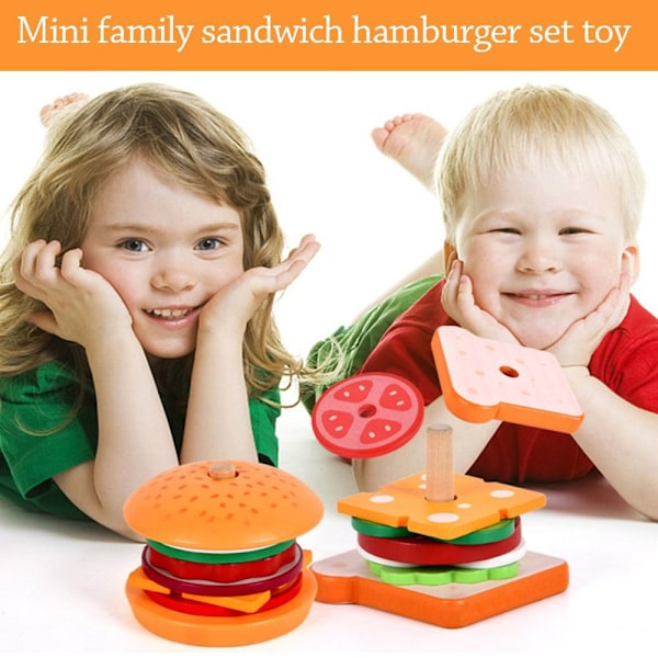 Lelujen pinoaminen Esikoulun opetuslelut BURGER BURGER Burger