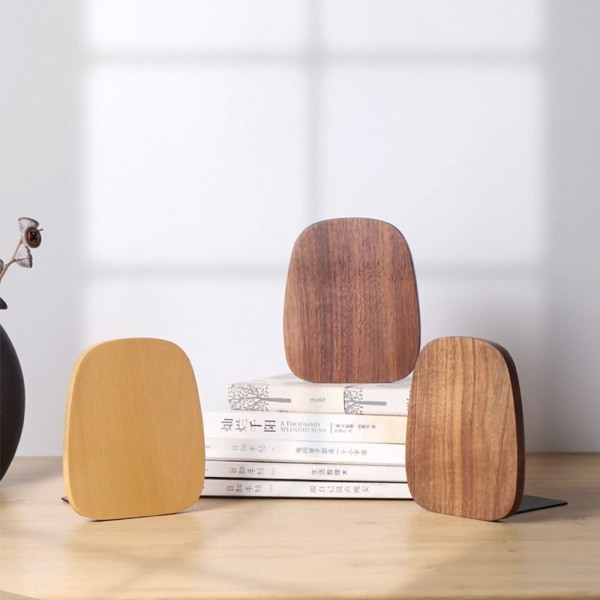 2 Stk Desktop Bogstøtte Art Book Stand SORT VALNØDDE TRÆ SORT Black Walnut Wood