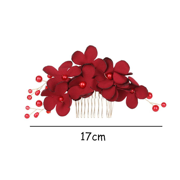 Brudgummens Röda Blomma Hårclips