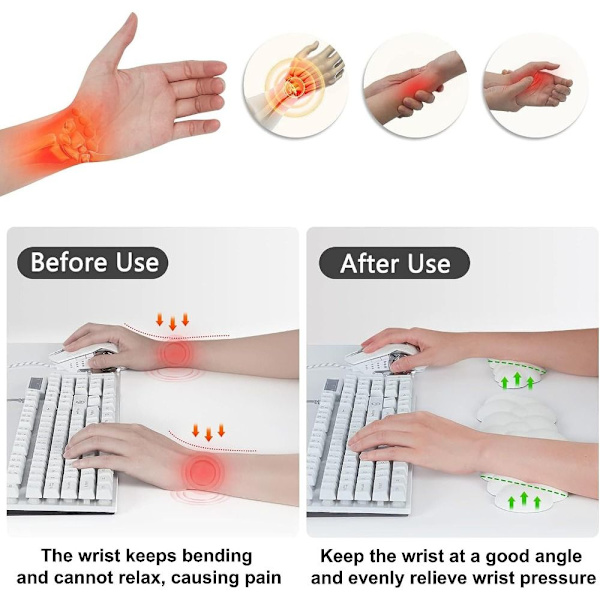 Tangentbord Musmatta Handledsstöd WHITE-KEYBOARD PAD White-Keyboard Pad