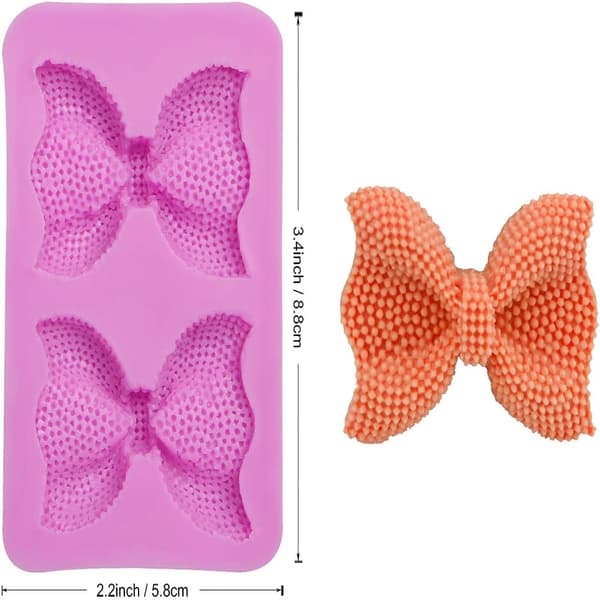 2PC Bow Silikone Fondant Forme Bowknot Chokolade Forme Silikone