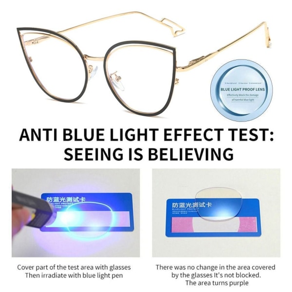 Anti-Blue Light Briller Runde Briller SORT Black