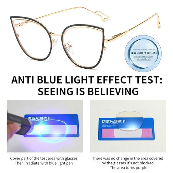 Anti-Blue Light Glasögon Runda Glasögon VITA White