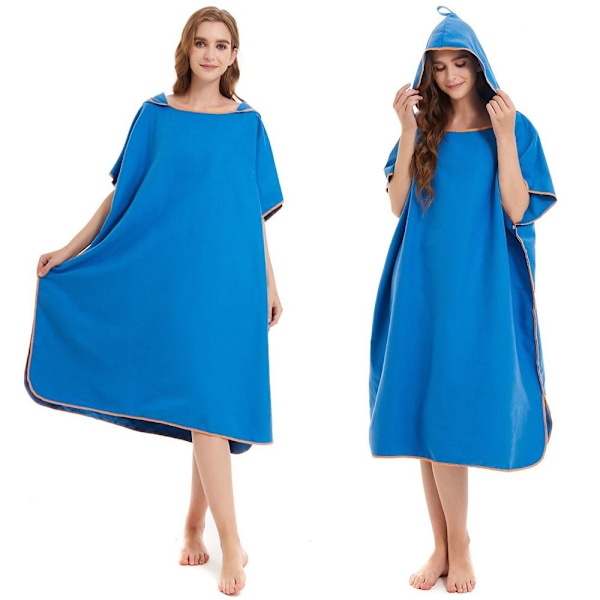 Unisex hættehåndklæde Poncho BLÅ Blue