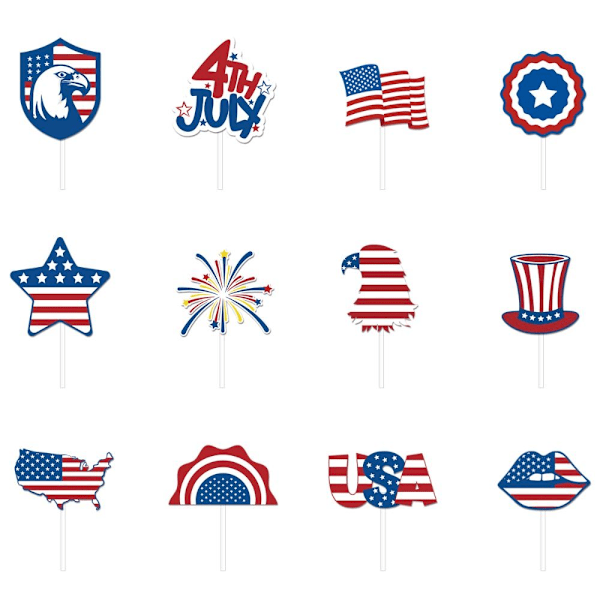 2 set Cake Topper Independence Day Cupcake Flagga insättning 2 Set
