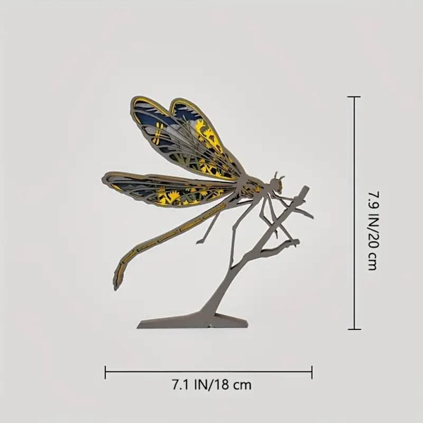 Handgjord heminredning Dragonfly-dekor Djurstatyer i trä