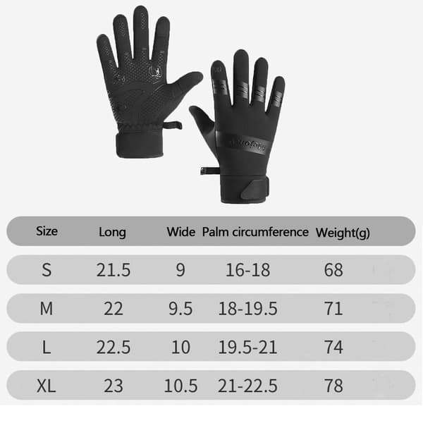 Varme termiske handsker Ridehandsker SORT S black S