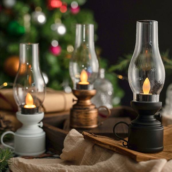 Elektronisk fotogenlampa Nattljusdekoration VIT PLASHIG White Flashy Wick