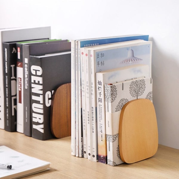 2 Stk Desktop Bogstøtte Art Book Stand SORT VALNØDDE TRÆ SORT Black Walnut Wood