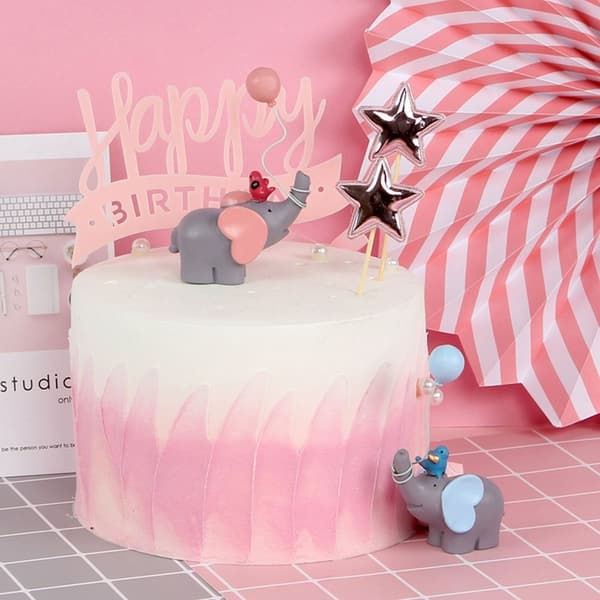 Elephant Ornament Elefantdocka ROSA Pink