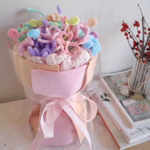 Gör-det-själv blombukett Alla hjärtans dag present APRIKOS 100 STK 100 STK Apricot 100Pcs-100Pcs