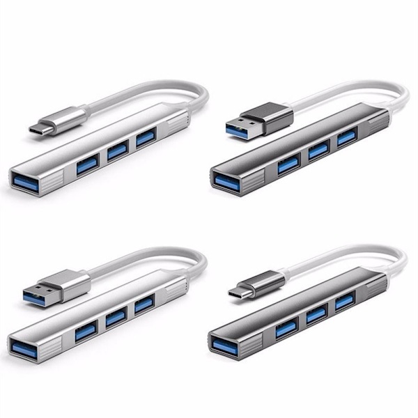 USB 3.0 Hub Type-C -jakaja USB VAALEANHARMAA USB VAALEANHARMAA USB Light Grey