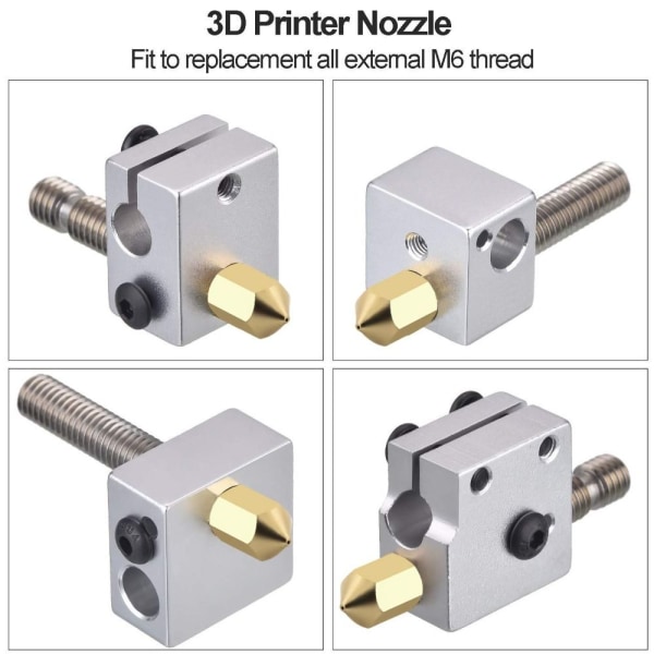 25 stk 0,4MM Ender 3 dyse MK8 3D skriver ekstruder munnstykke