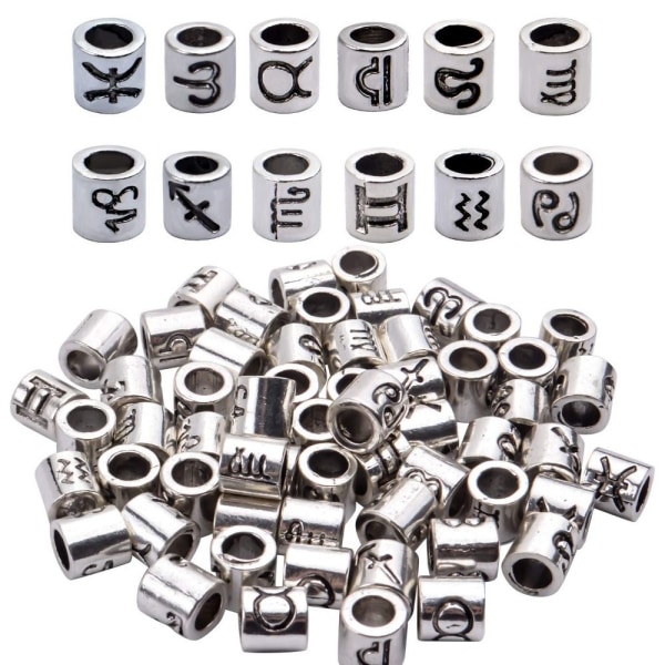 60st Antika Silverpärlor Stjärntecken Pärlor Spacer Beads