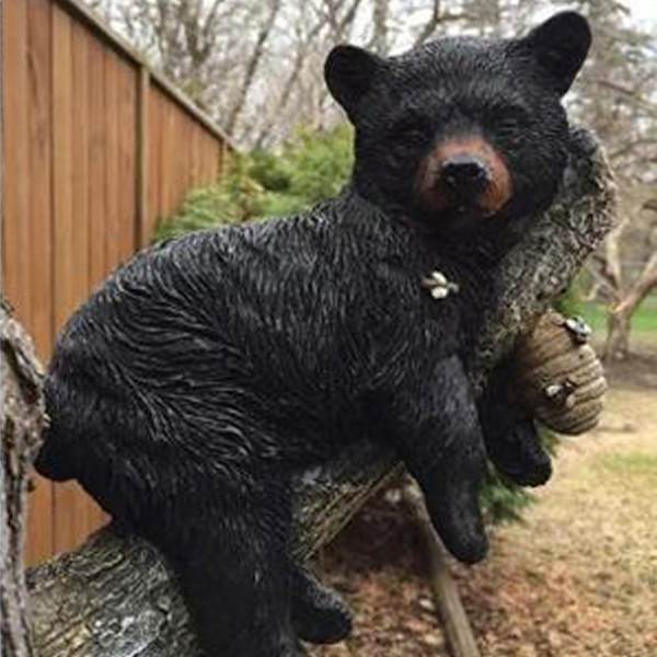 Black Bear Cub Statue Resin Statue Hage Ornamenter