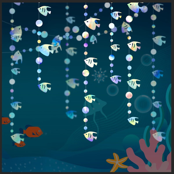 2st Ocean Fish Paper Garland Ocean Themed Party Dekoration