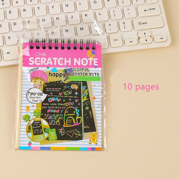 Scratch Paper Art Rainbow Scratch Notesbog PINK 1 BOG 1 BOG Pink 1 book-1 book