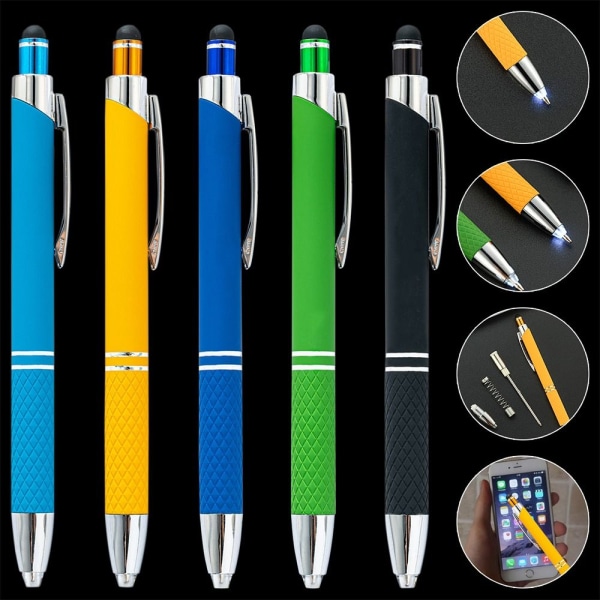 2 STK Multi-funksjon Pen Kapasitiv Pen LYS BLÅ Light Blue