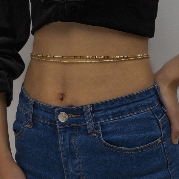 Bohemia Bead Waist Chain Sommer Beading Linje Body smykker