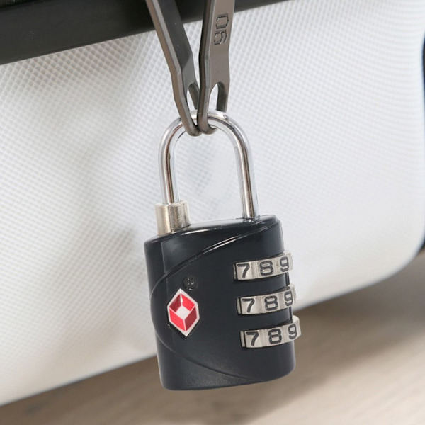 TSA Customs Code Lock Bagage Lösenordslås SVART Black