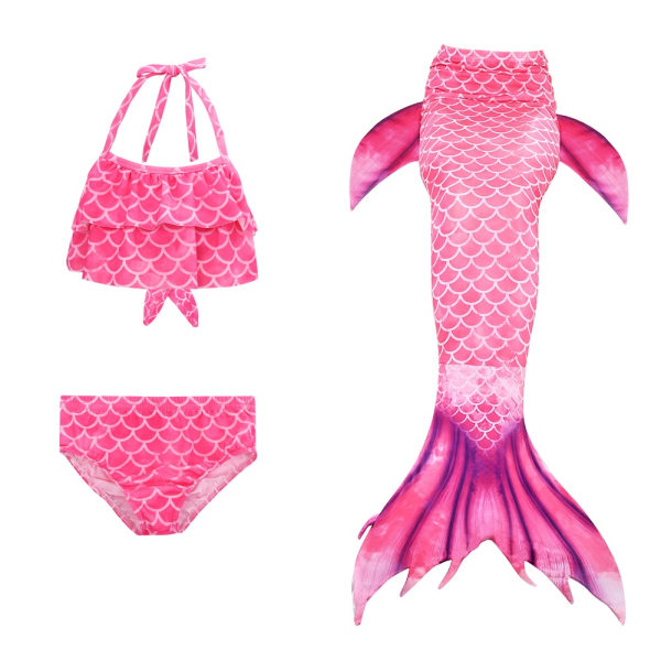 3 stk Kids Mermaid Tail Bikinisett A-110CM A-110CM A-110CM