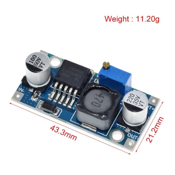 4 stk. Step Down Modul LM2596 Buck Modul