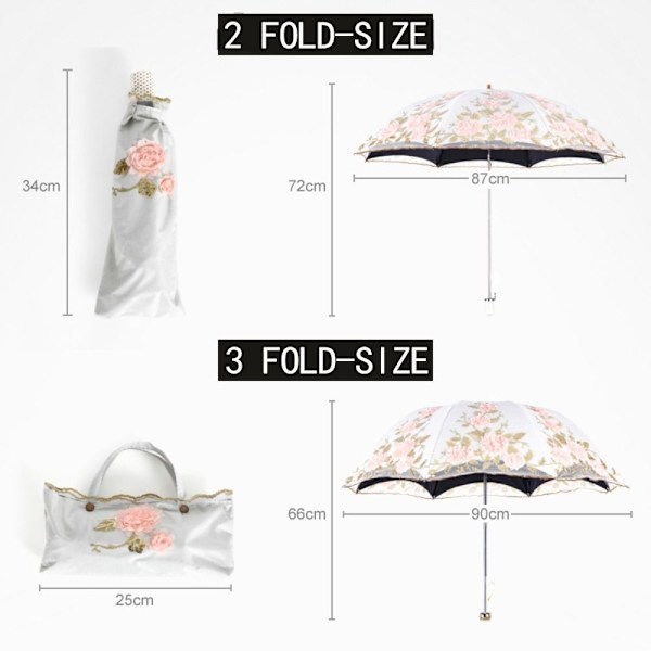 Paraply Uv Paraply APRIKOS GUL 3-FALL 3-FALL Apricot Yellow 3 Fold-3 Fold
