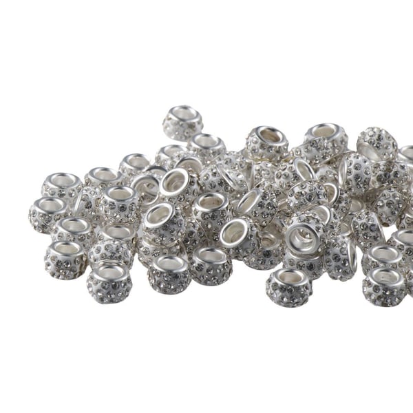 100 Stk Europæiske Perler Rondelle Spacer Beads 5mm Stort Hul