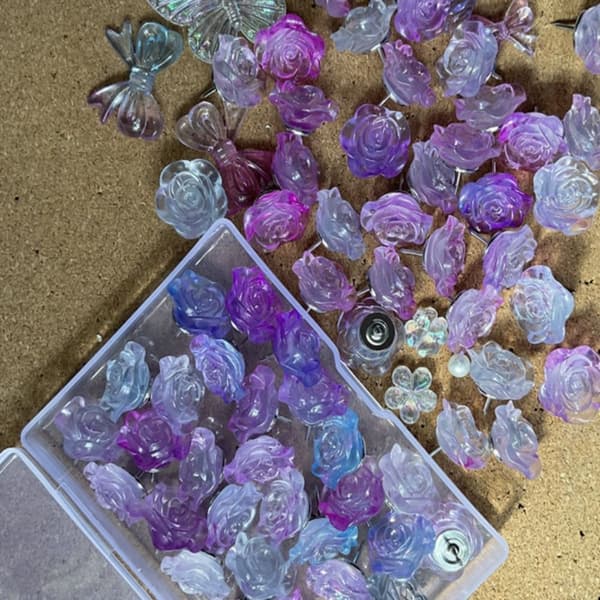 Push Pins Blomst Tommelfinger Tacks Plast